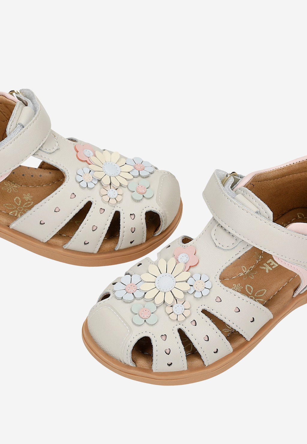 Beżowo-różowe sandały dziewczęce z motywem kwiatowym BARTEK 84417-54 Widok 8