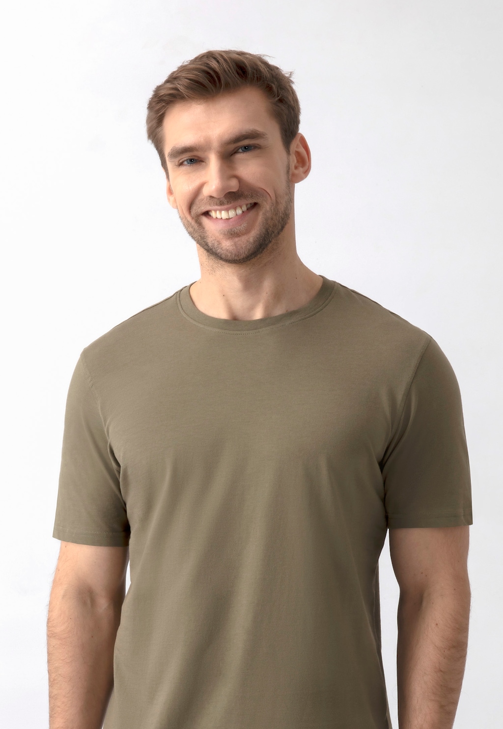 Koszulka męska z okrągłym dekoltem khaki R93001-47 Widok 4