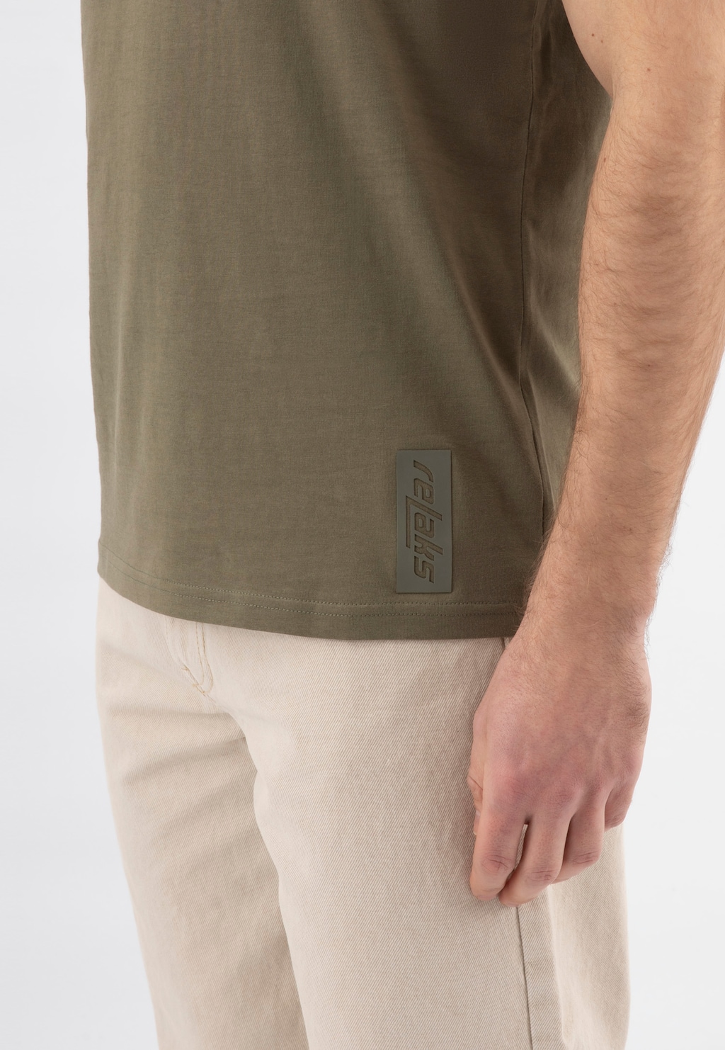 Koszulka męska z okrągłym dekoltem khaki R93001-47 Widok 5