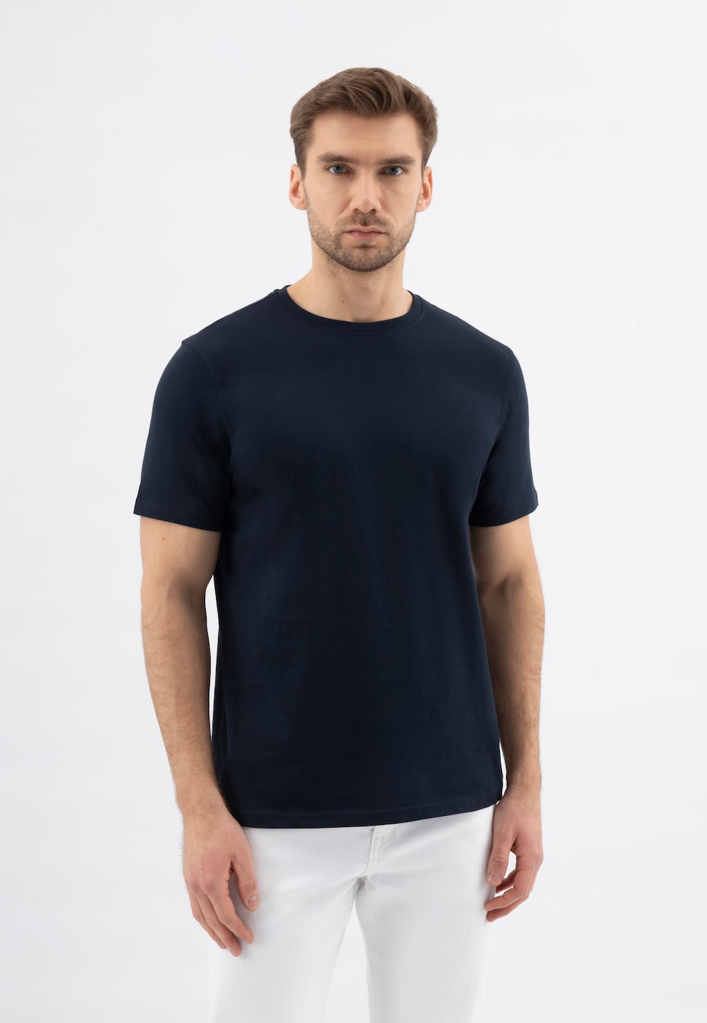 Granatowa koszulka męska bawełniana RELAKS R93001-46 Widok 1