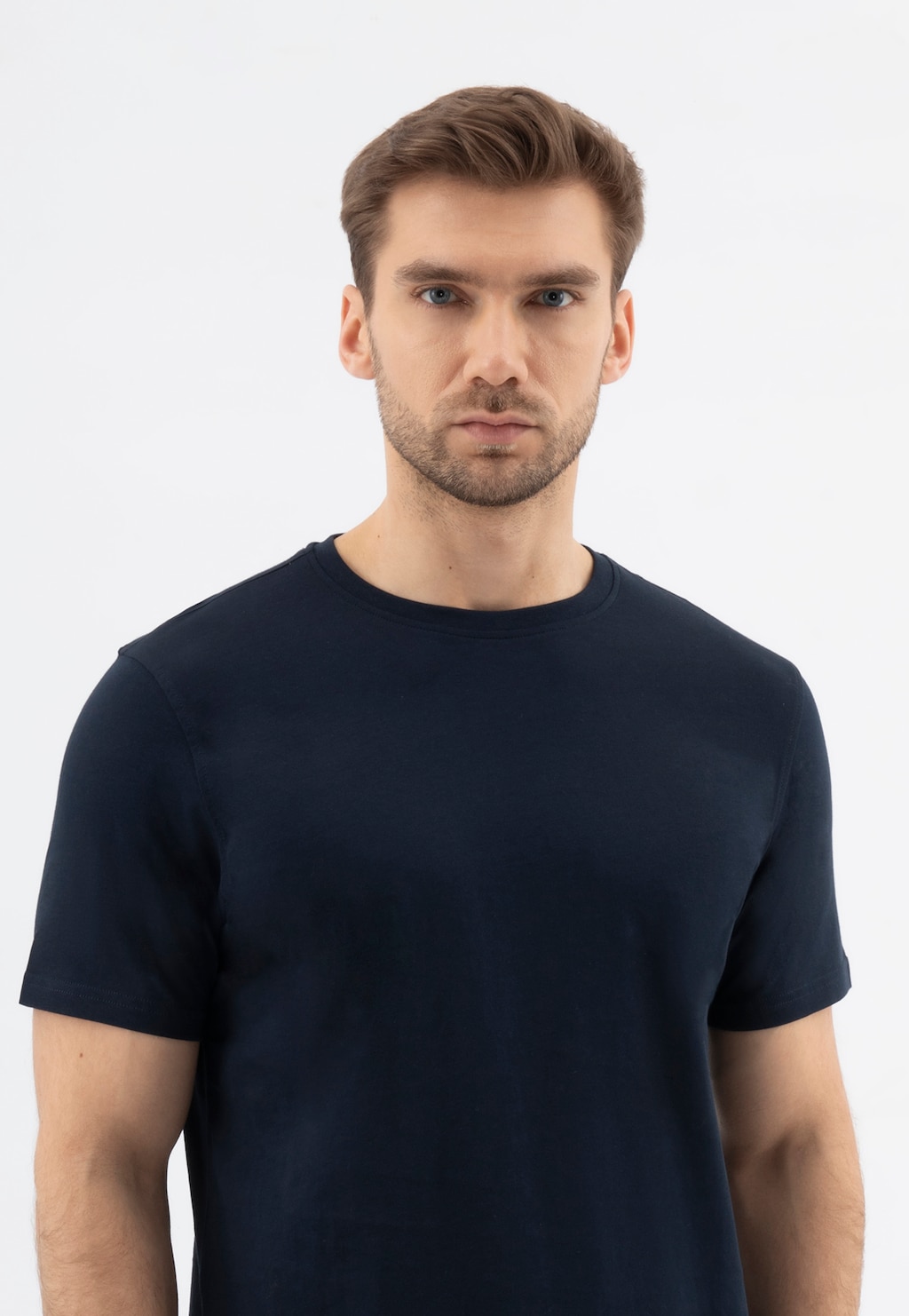 Granatowa koszulka męska bawełniana RELAKS R93001-46 Widok 3