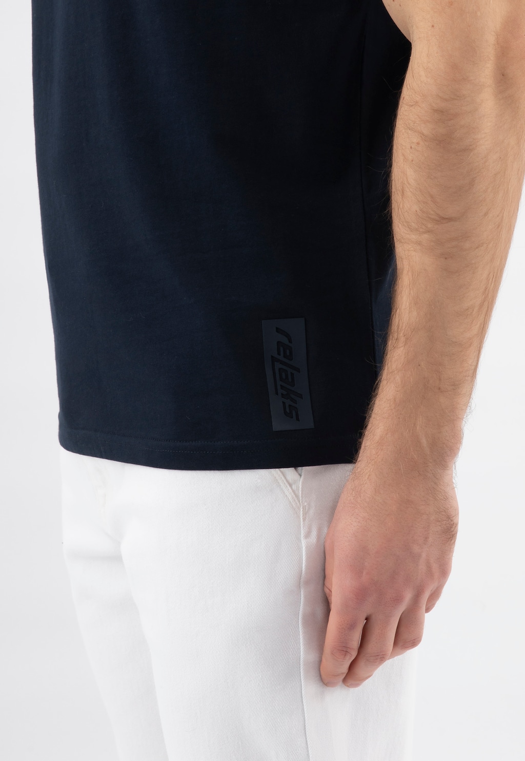 Granatowa koszulka męska bawełniana RELAKS R93001-46 Widok 4