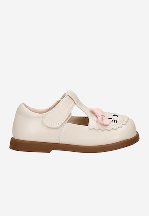 Beżowe baleriny dziewczęce z kotkiem BARTEK 83017-14