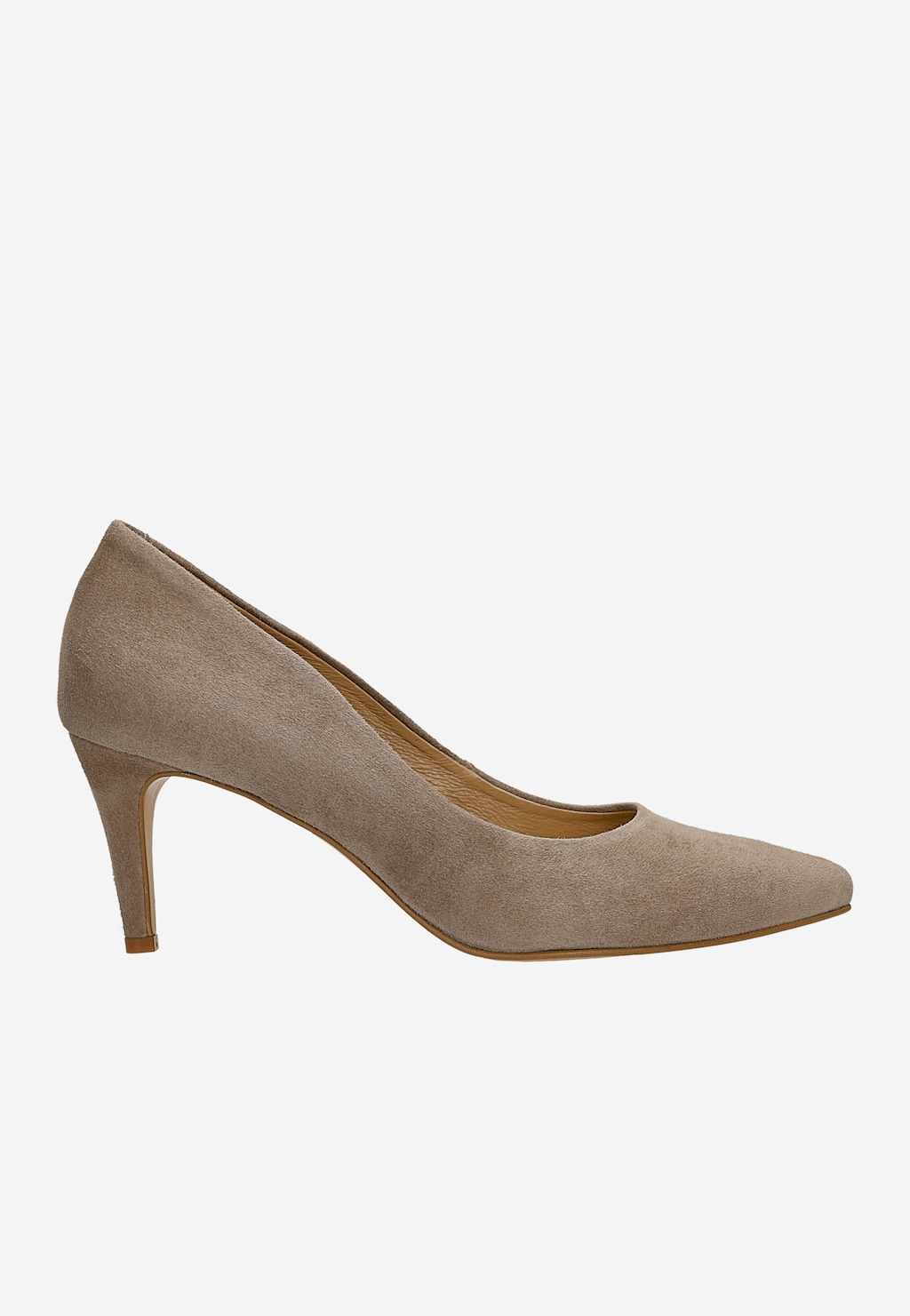 Beżowe welurowe czółenka damskie na szpilce 35196-64 Widok 1