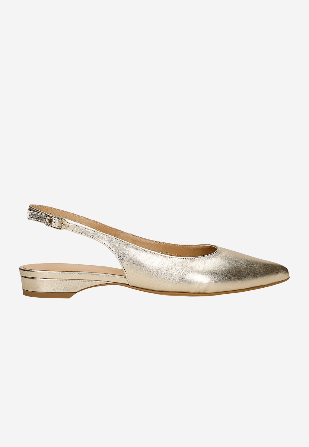 Złote baleriny damskie z otwartą piętą 44075-58 Widok 1