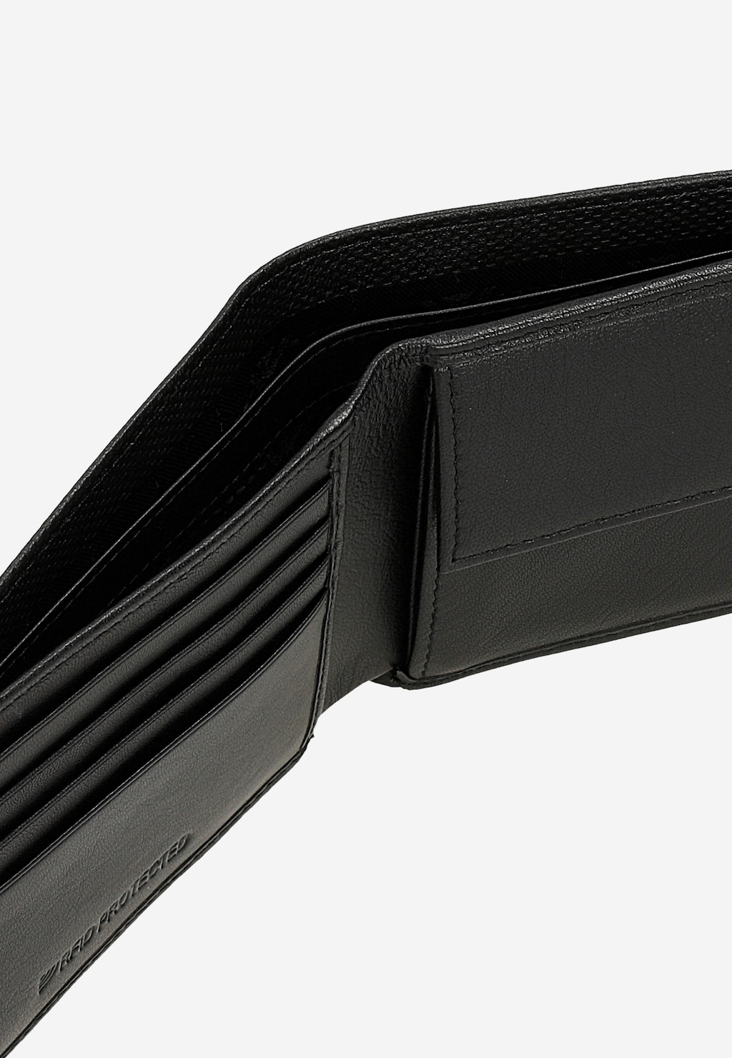 Czarny portfel męski z efektowną strukturą i ochroną RFID 91131-51 Widok 5