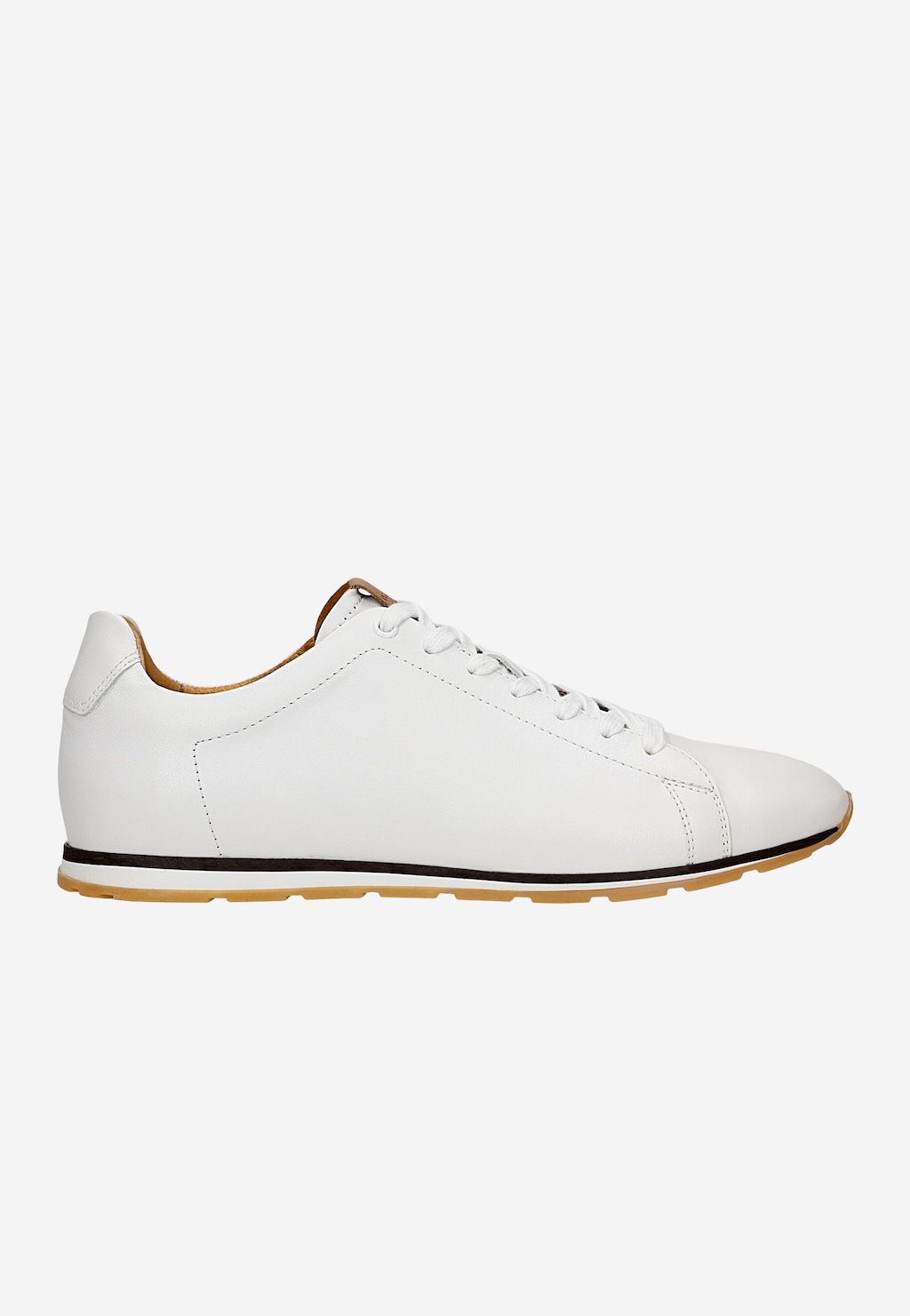 Białe sneakersy męskie z kontrastową wstawką na podeszwie 10301-59 Widok 1