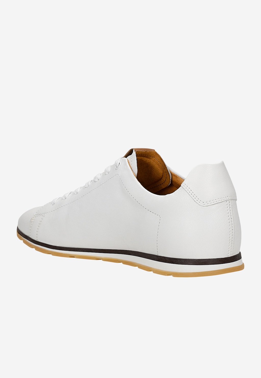 Białe sneakersy męskie z kontrastową wstawką na podeszwie 10301-59 Widok 3