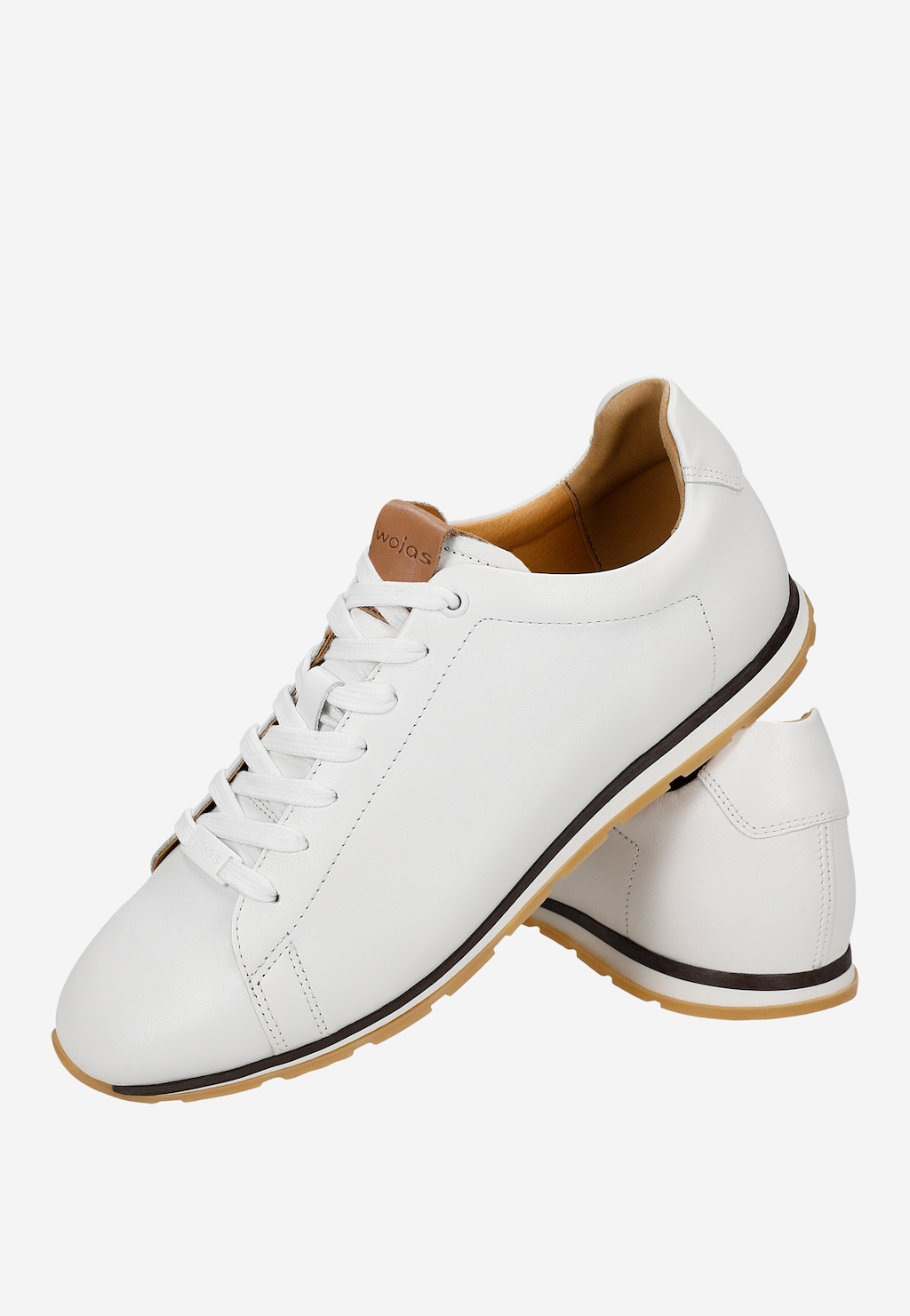 Białe sneakersy męskie z kontrastową wstawką na podeszwie 10301-59 Widok 6