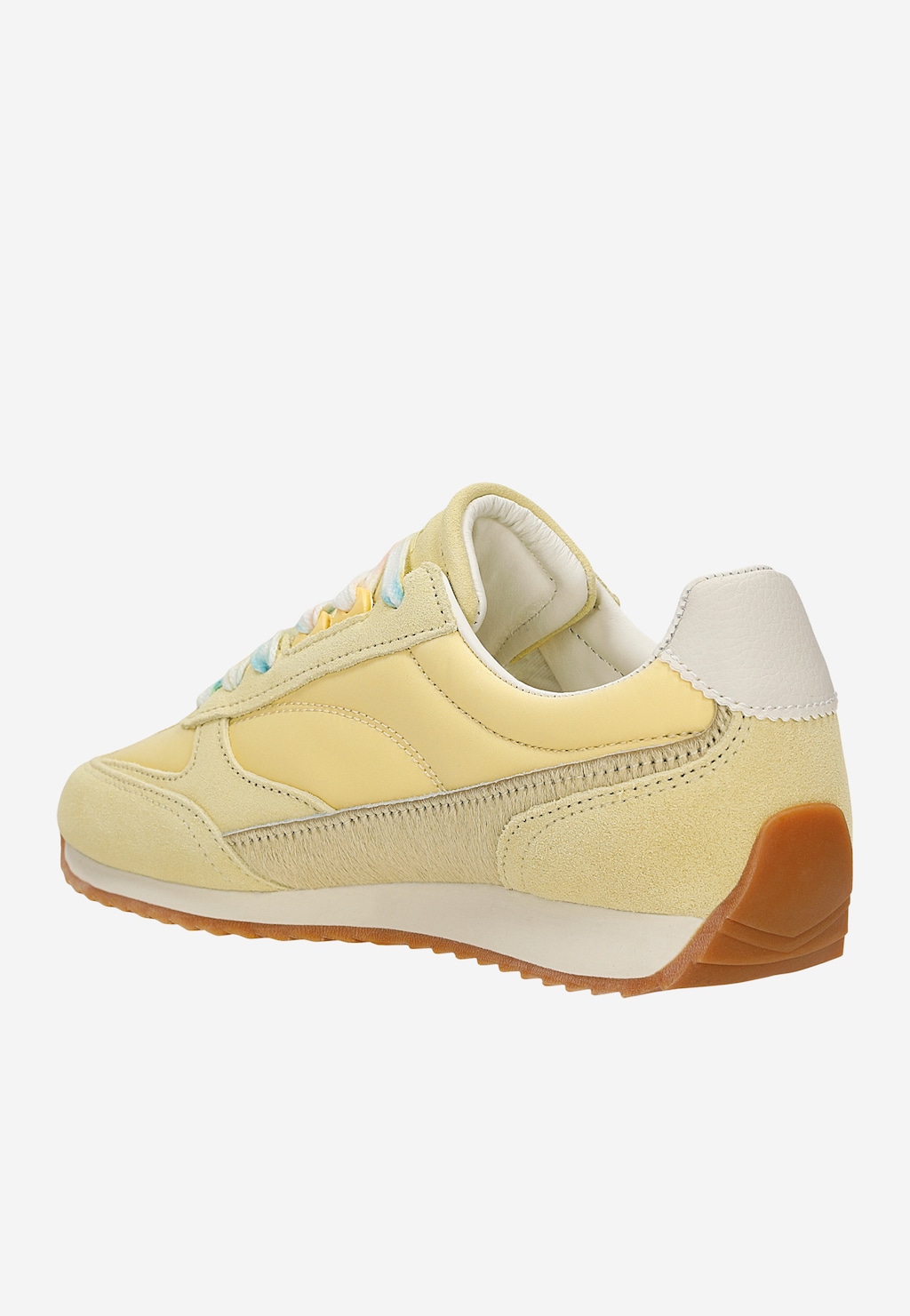 Zółte sneakersy RELAKS z kolorowymi sznurówkami R46187-18 Widok 3