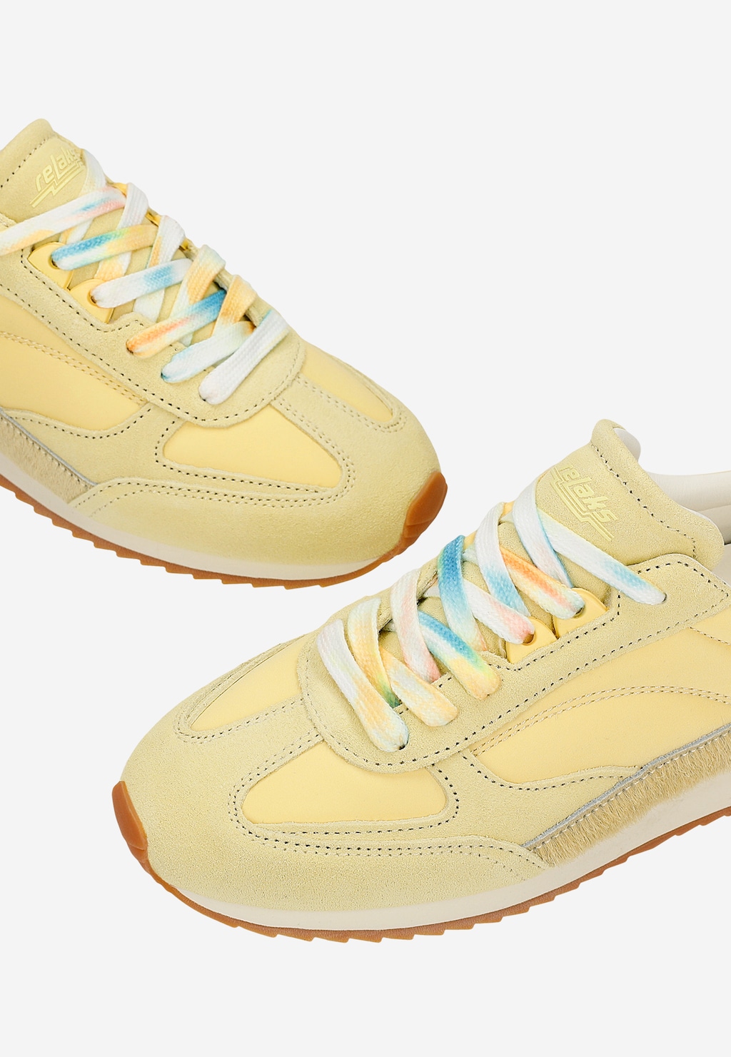 Zółte sneakersy RELAKS z kolorowymi sznurówkami R46187-18 Widok 6