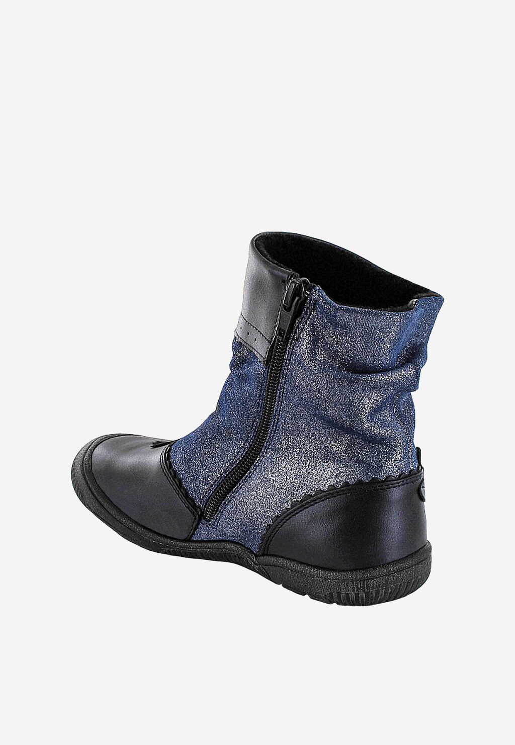Modro-černé kotníkové boty pro dívky z lesklé kůže T-87879/00D Widok 5