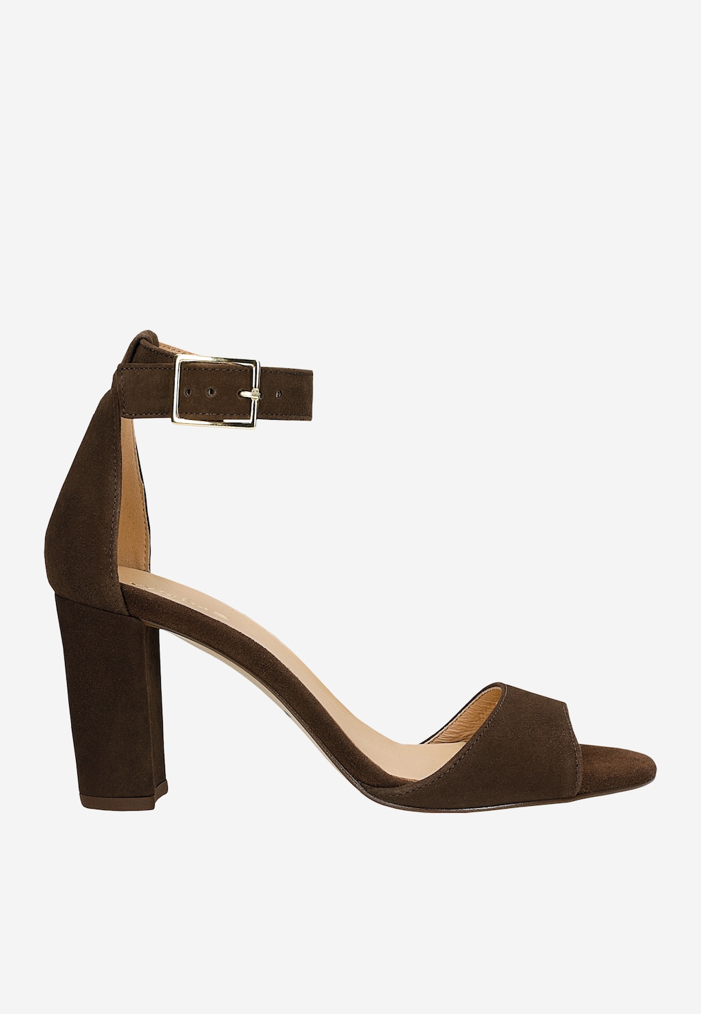 Czekoladowe damskie sandały na słupku 76246-82 Widok 1