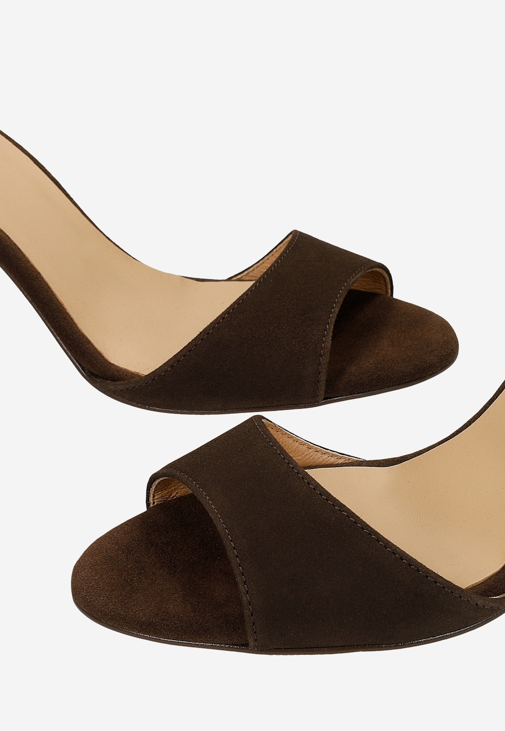 Czekoladowe damskie sandały na słupku 76246-82 Widok 6