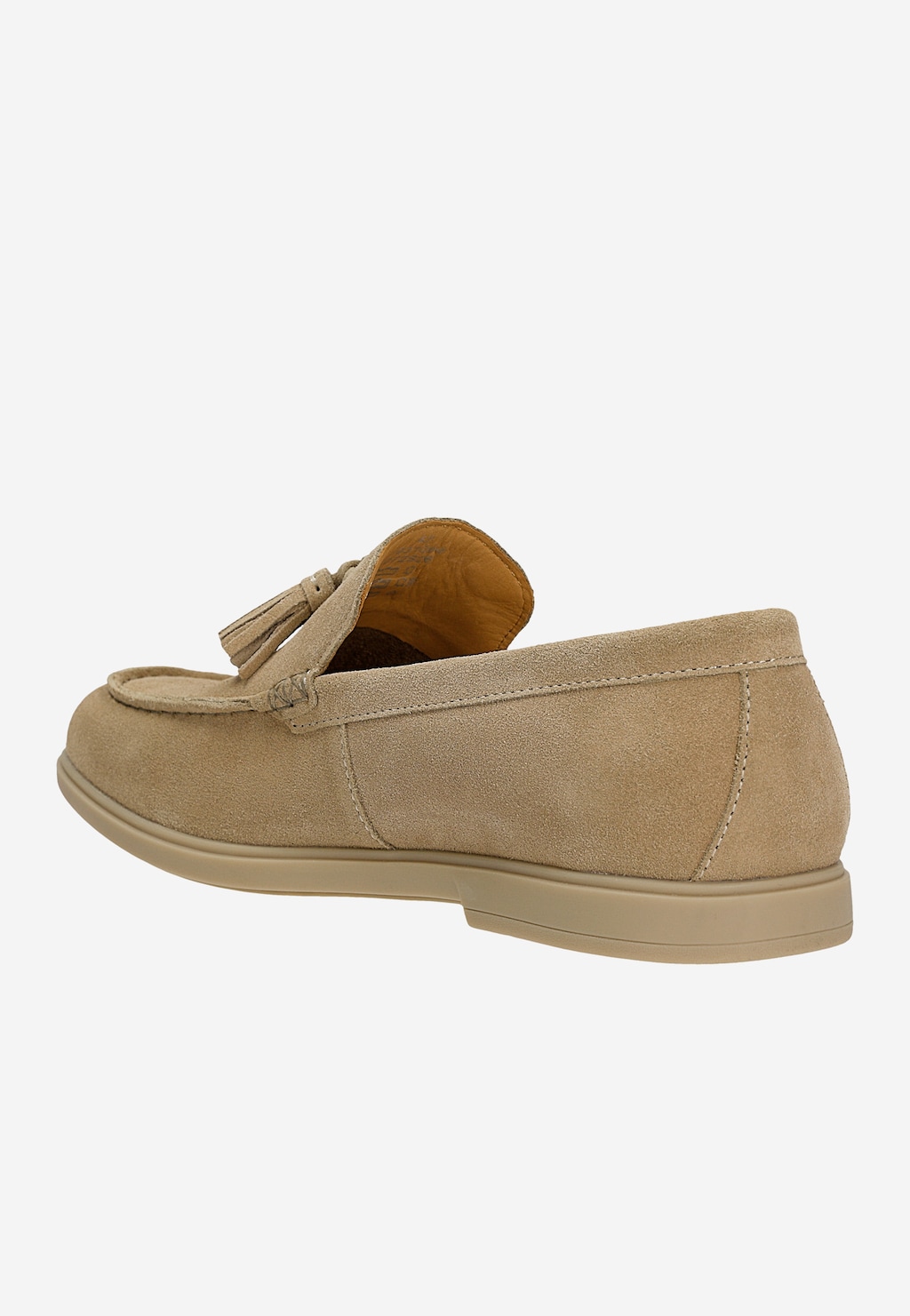 Jasnobrązowe mokasyny męskie z frędzlem 10310-64 Widok 3