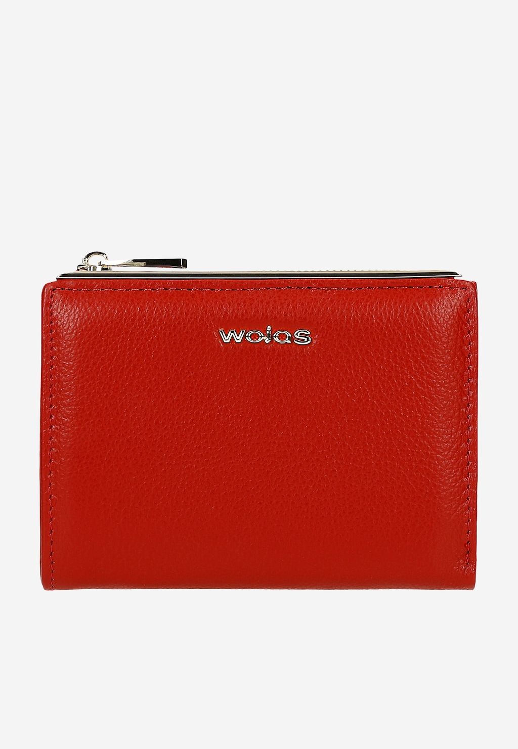 Mały wąski czerwony portfel ze skóry licowej 91135-55 Widok 1