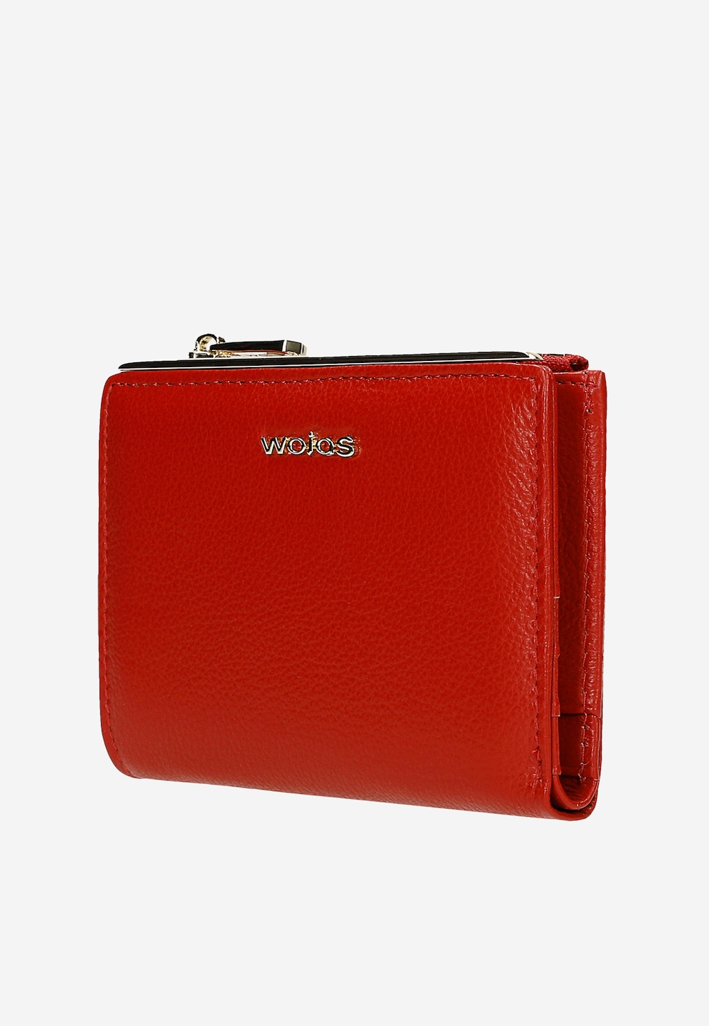 Mały wąski czerwony portfel ze skóry licowej 91135-55 Widok 2