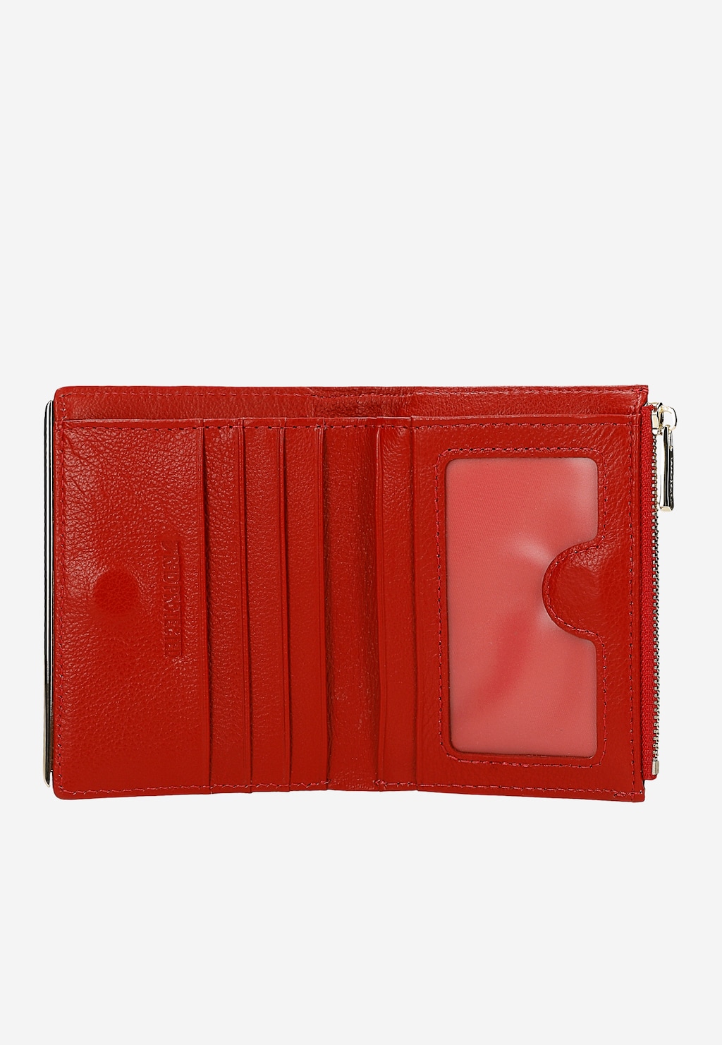 Mały wąski czerwony portfel ze skóry licowej 91135-55 Widok 5