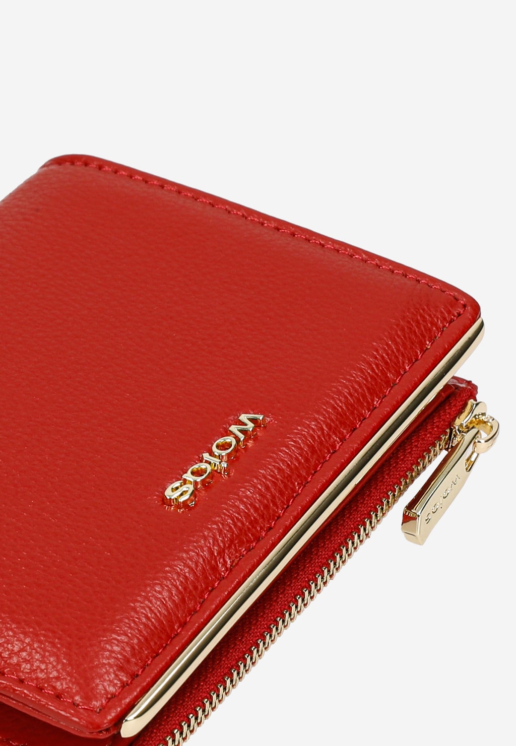 Mały wąski czerwony portfel ze skóry licowej 91135-55 Widok 7