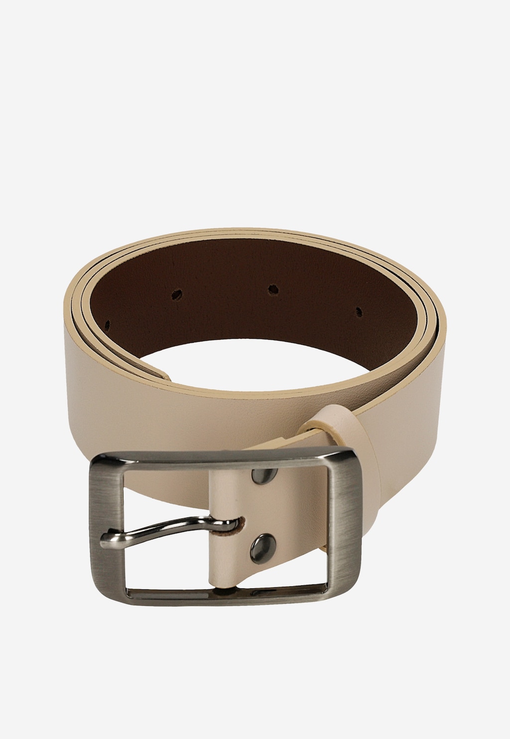 Beżowy skórzany pasek damski 93020-54 Widok 5