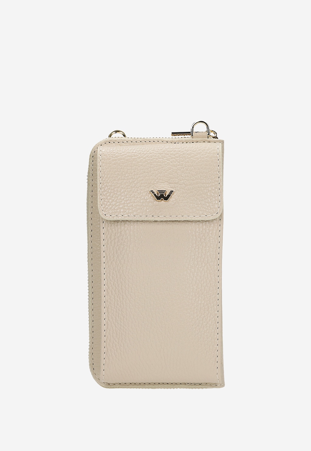 Beżowa skórzana torebka na telefon z portfelem 80451-54 Widok 1