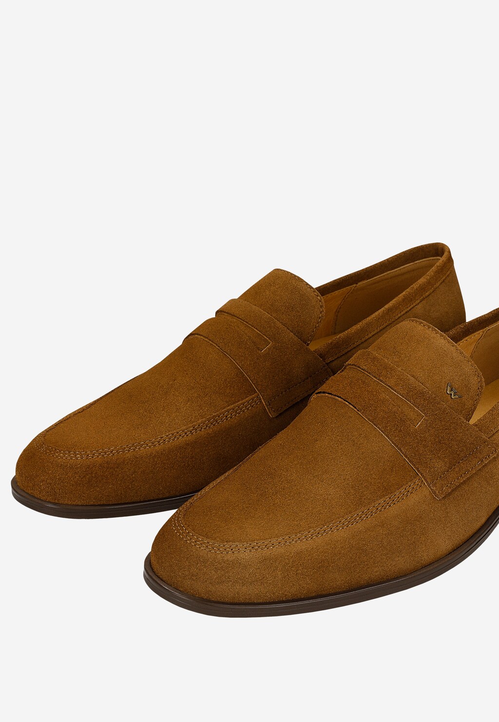 Brązowe mokasyny męskie penny loafers 10294-63 Widok 6