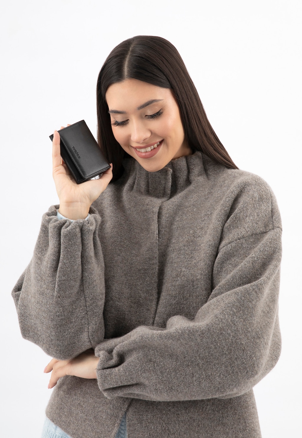 Malá čierna dámska peňaženka z lícnej kože 91133-51 Widok 1