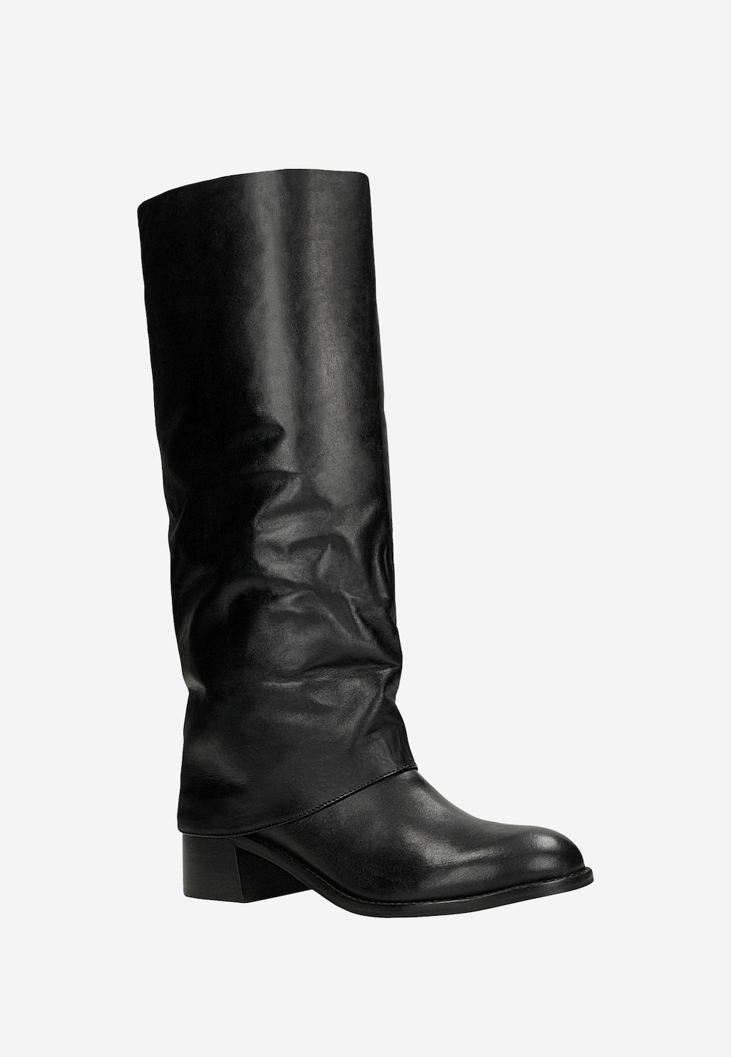 Dámske kožené čižmy s vysokým zvrškom a jemným riasením 71142-51 Widok 3