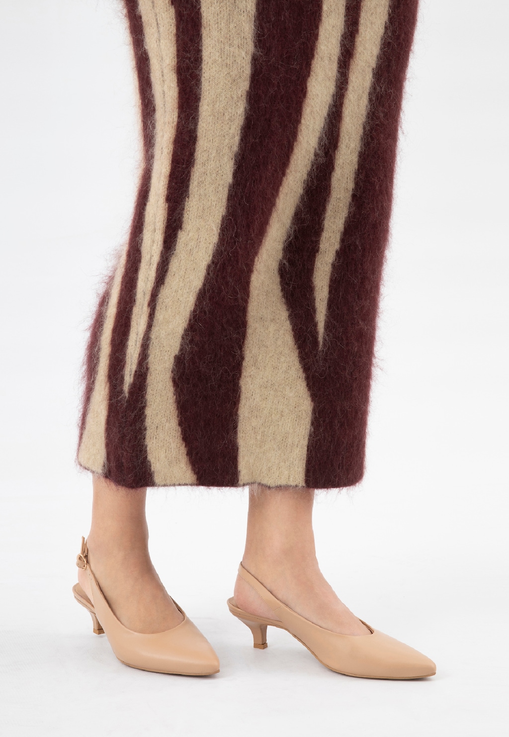 Béžové lodičky s otvorenou pätou 35162-54 Widok 8