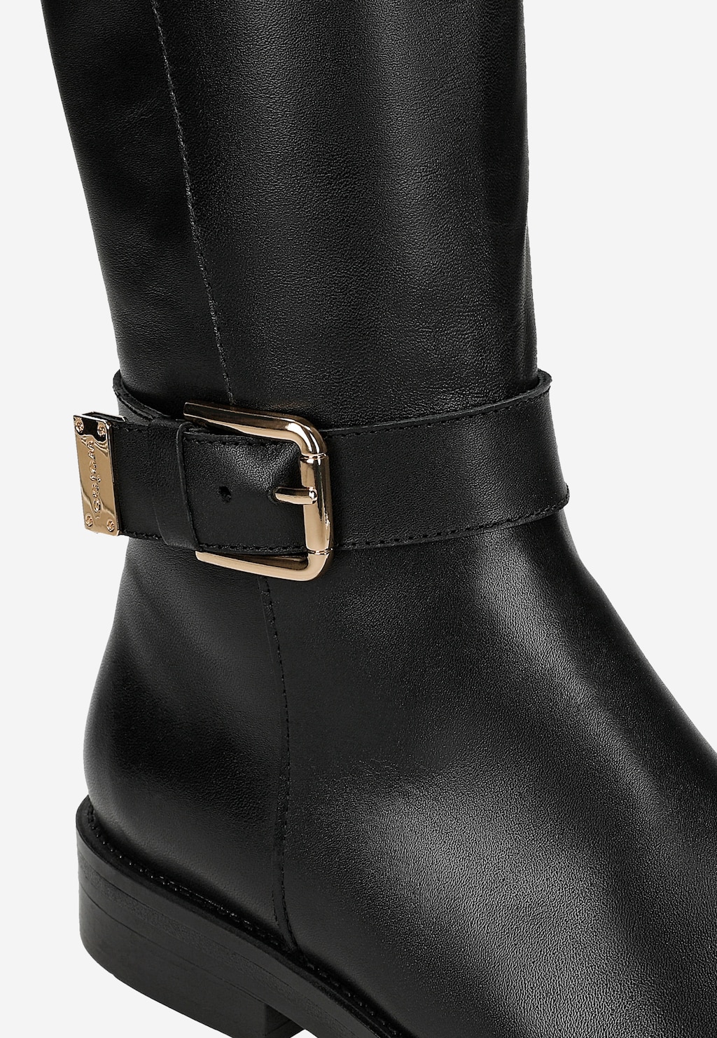 Czarne skórzane oficerki damskie 71117-51 Widok 7