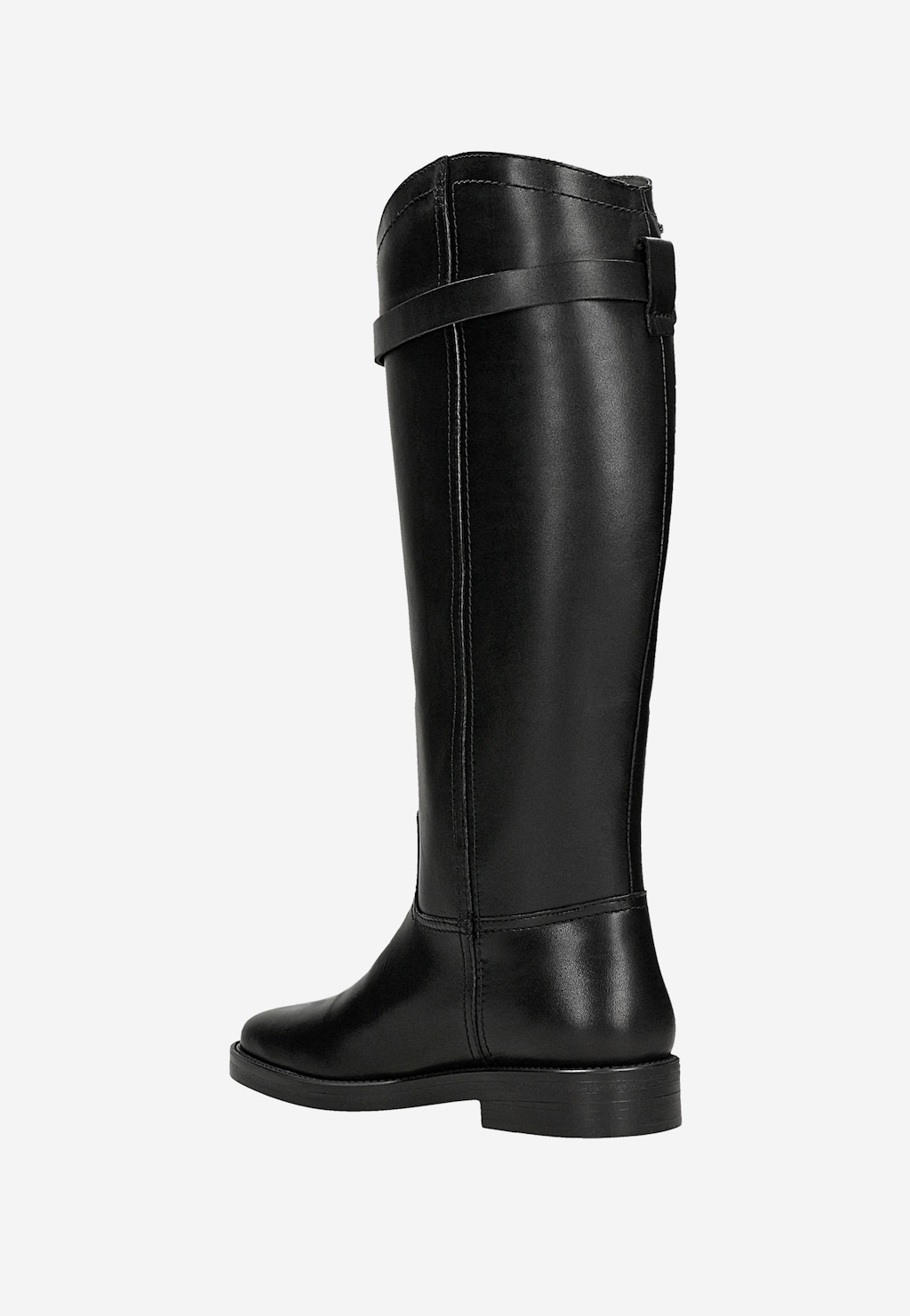 Czarne skórzane kozaki z odpinaną ozdobą 71127-51 Widok 4