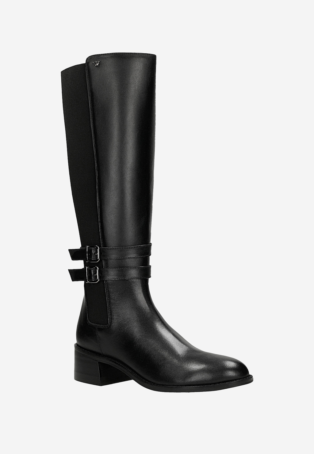 Čierne kožené čižmy s ozdobnými spätkami 71144-81 Widok 3