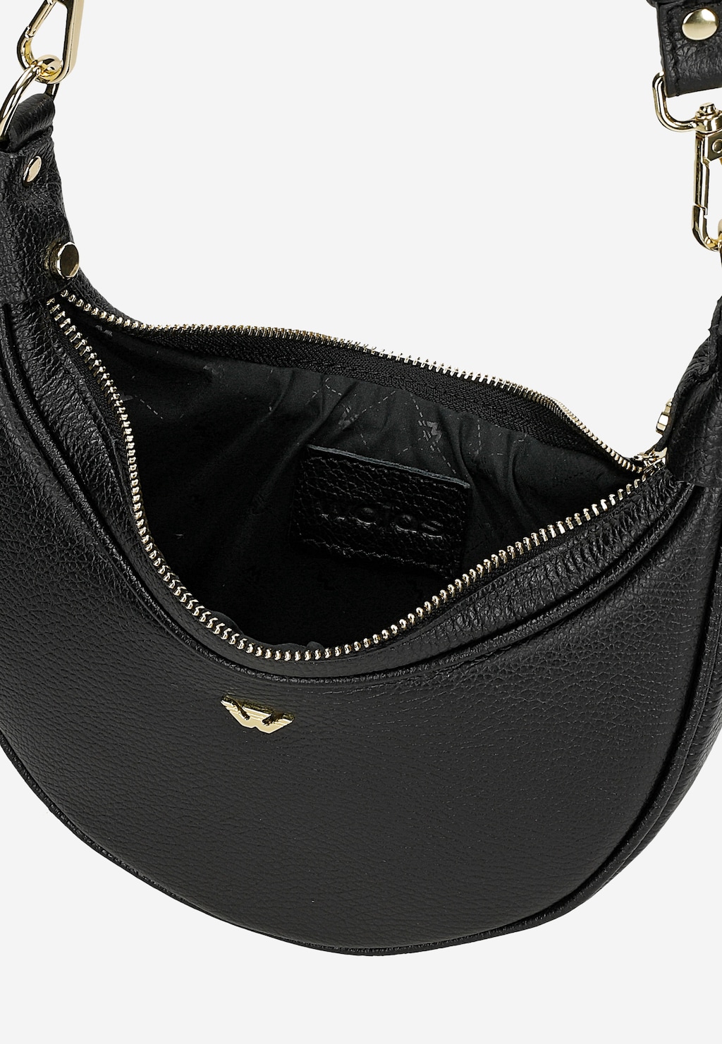 Mała czarna torebka bagietka ze złotym łańcuchem 80454-51 Widok 8