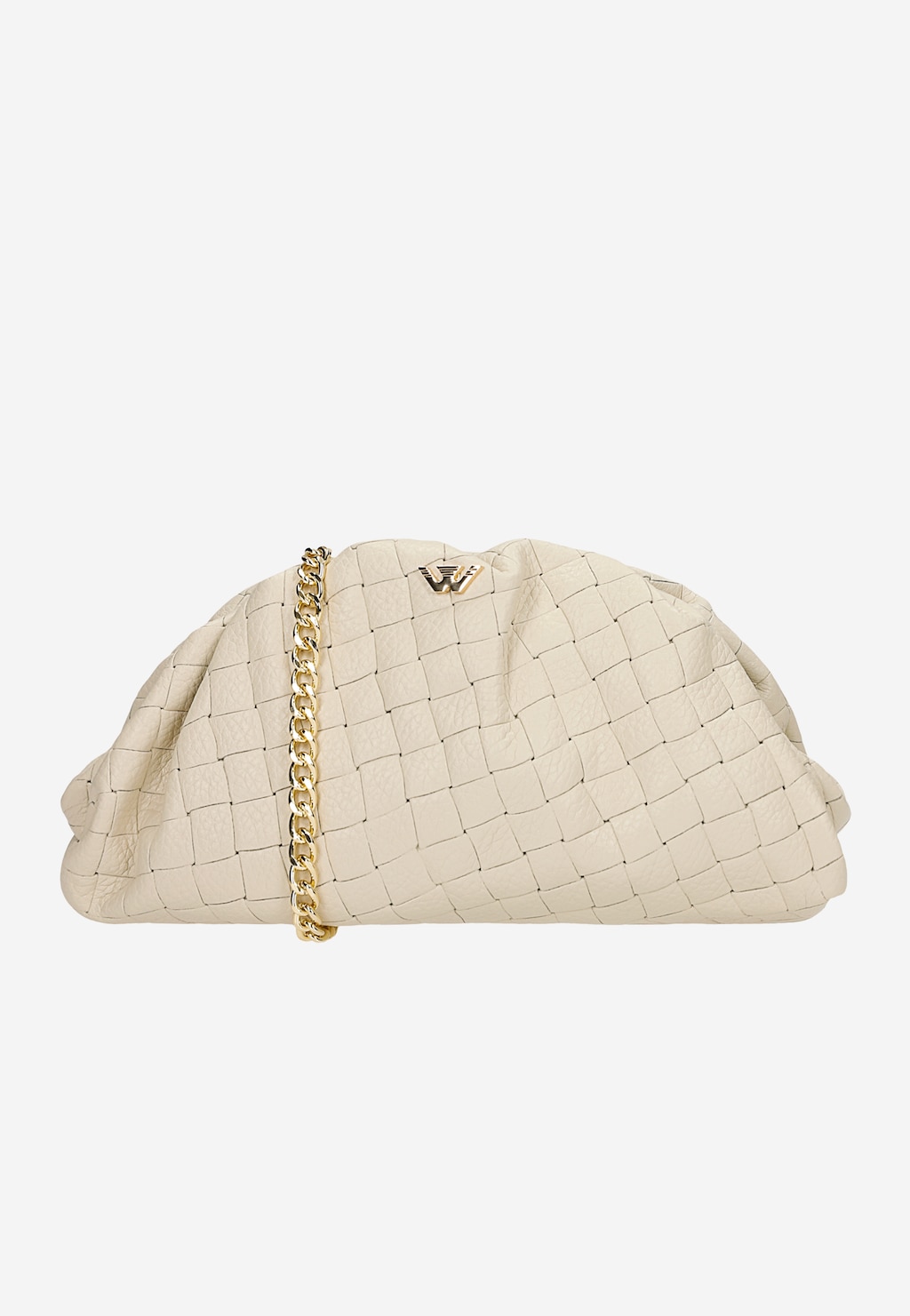 Beżowa pleciona torebka wizytowa 80473-54 Widok 1