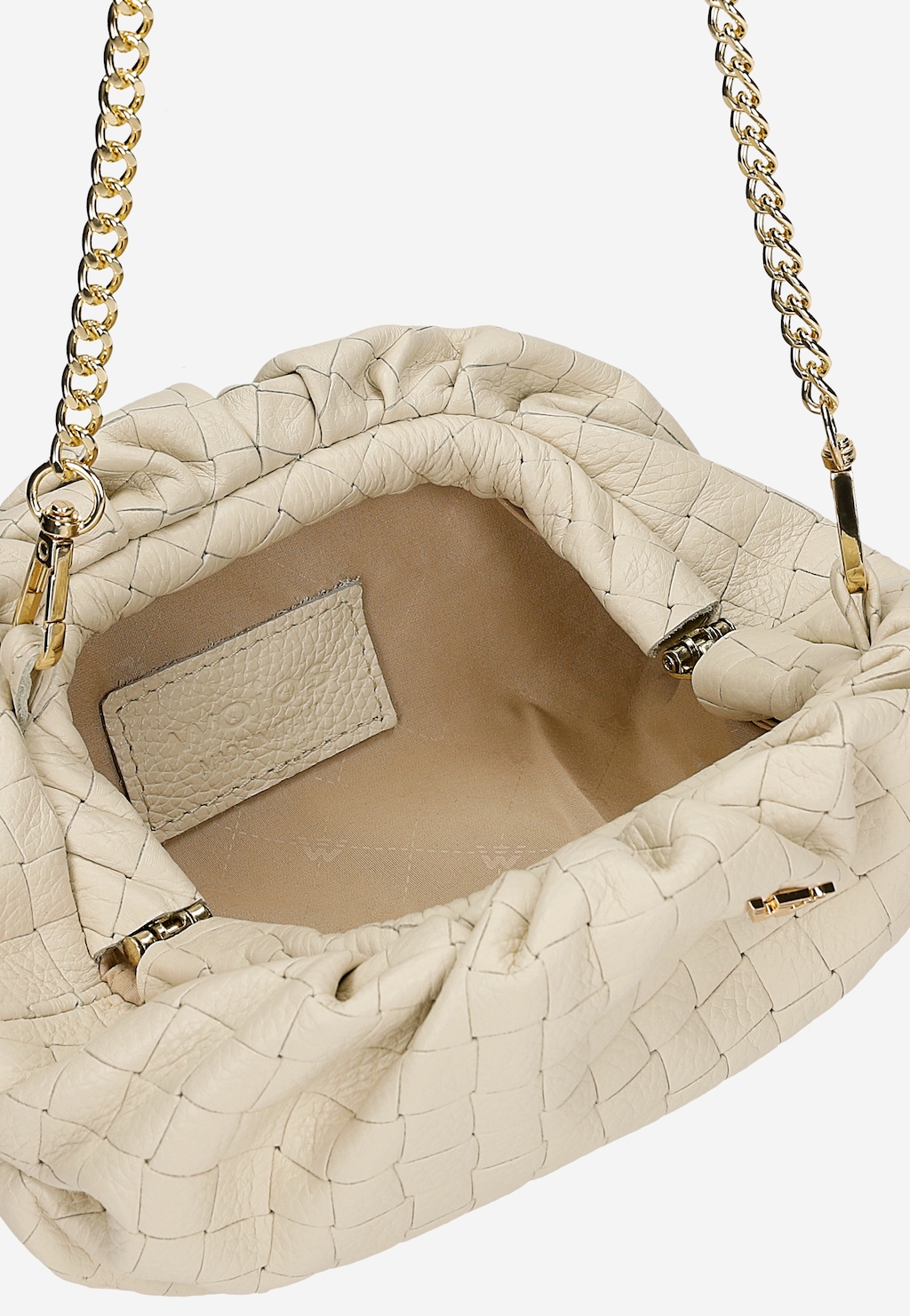 Beżowa pleciona torebka wizytowa 80473-54 Widok 5