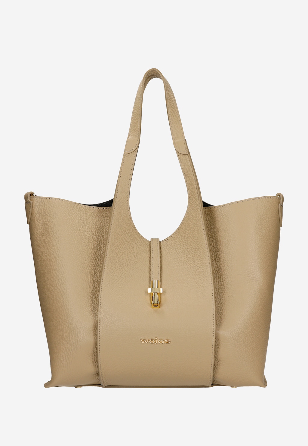 Duża beżowa torebka damska ze skóry licowej 80468-54 Widok 1