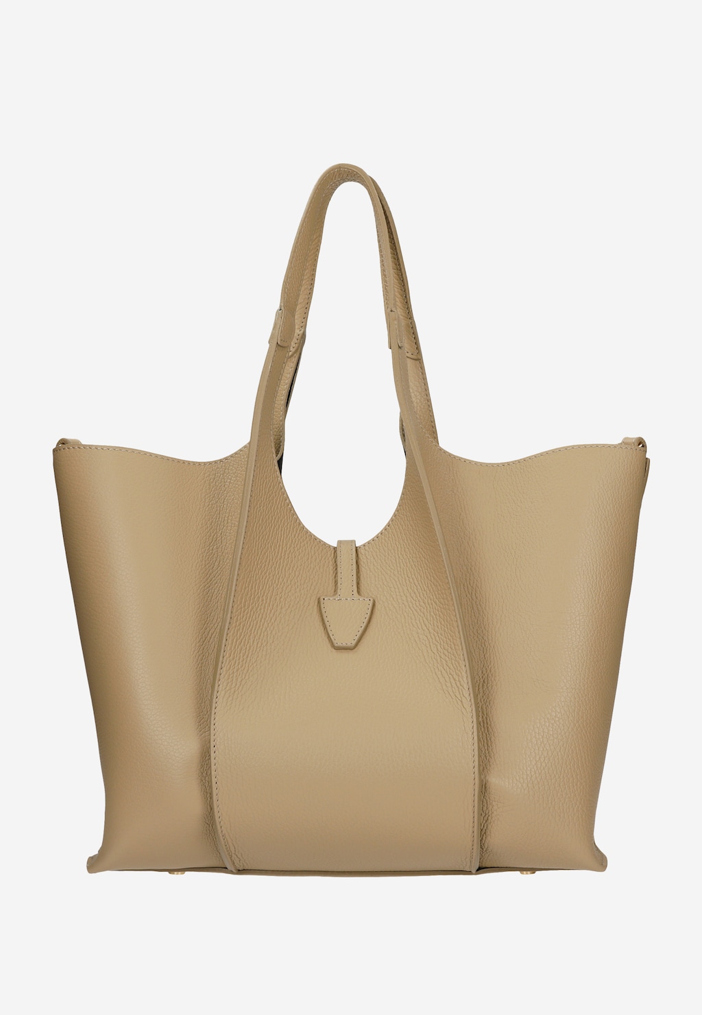 Duża beżowa torebka damska ze skóry licowej 80468-54 Widok 3
