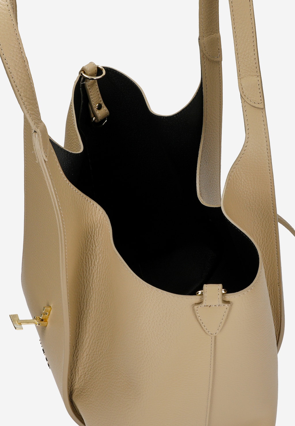 Duża beżowa torebka damska ze skóry licowej 80468-54 Widok 5