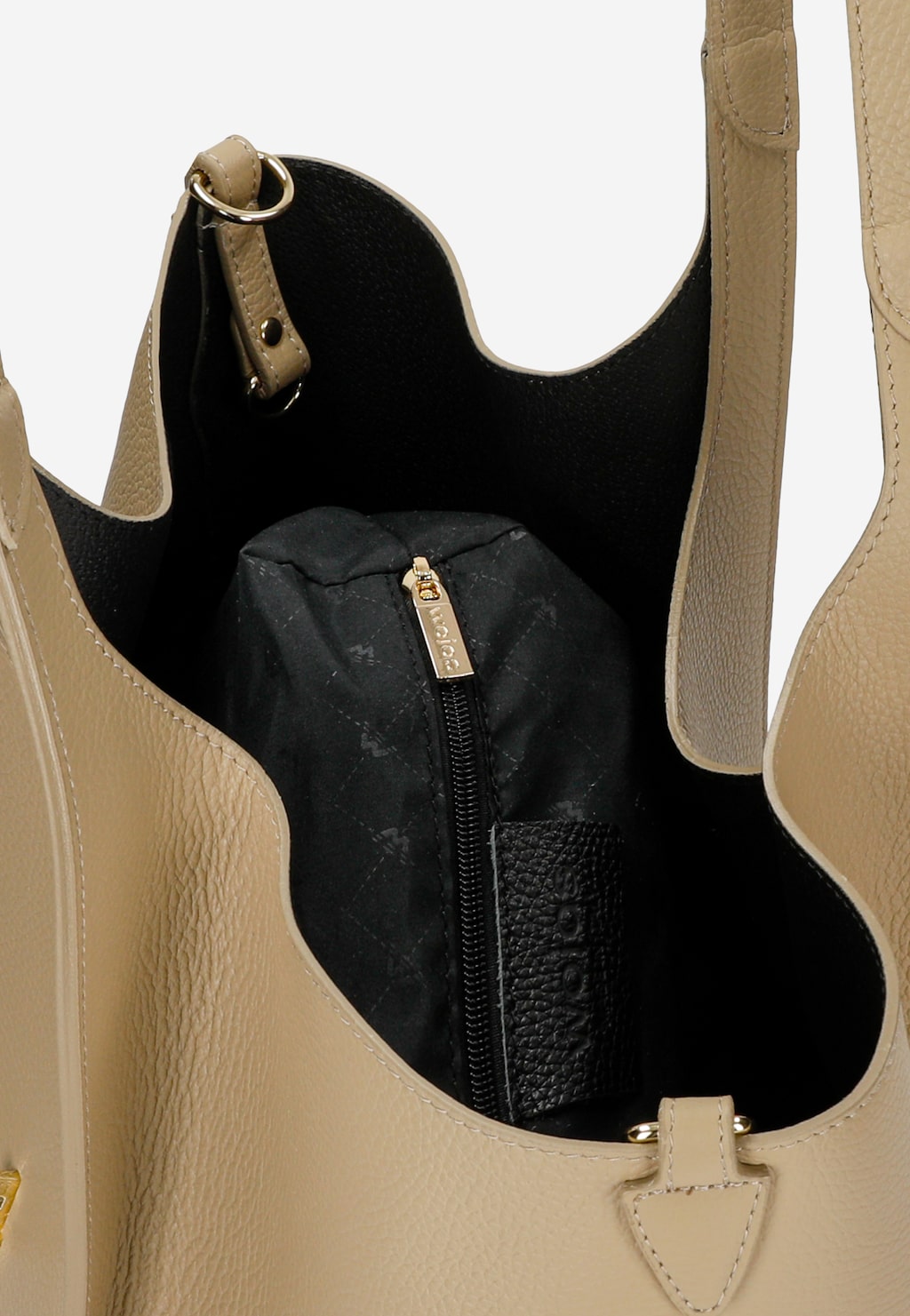 Duża beżowa torebka damska ze skóry licowej 80468-54 Widok 6