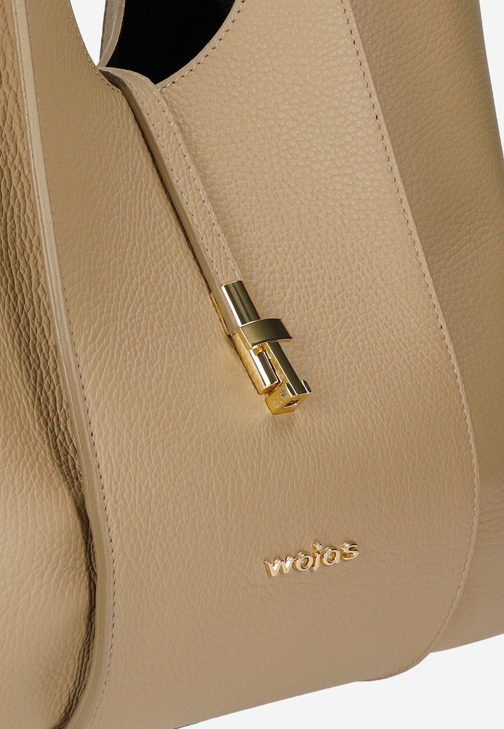 Duża beżowa torebka damska ze skóry licowej 80468-54 Widok 7