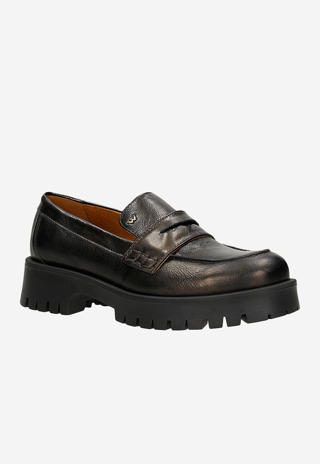 Metaliczne mokasyny damskie penny loafers 46124-03 Widok 2