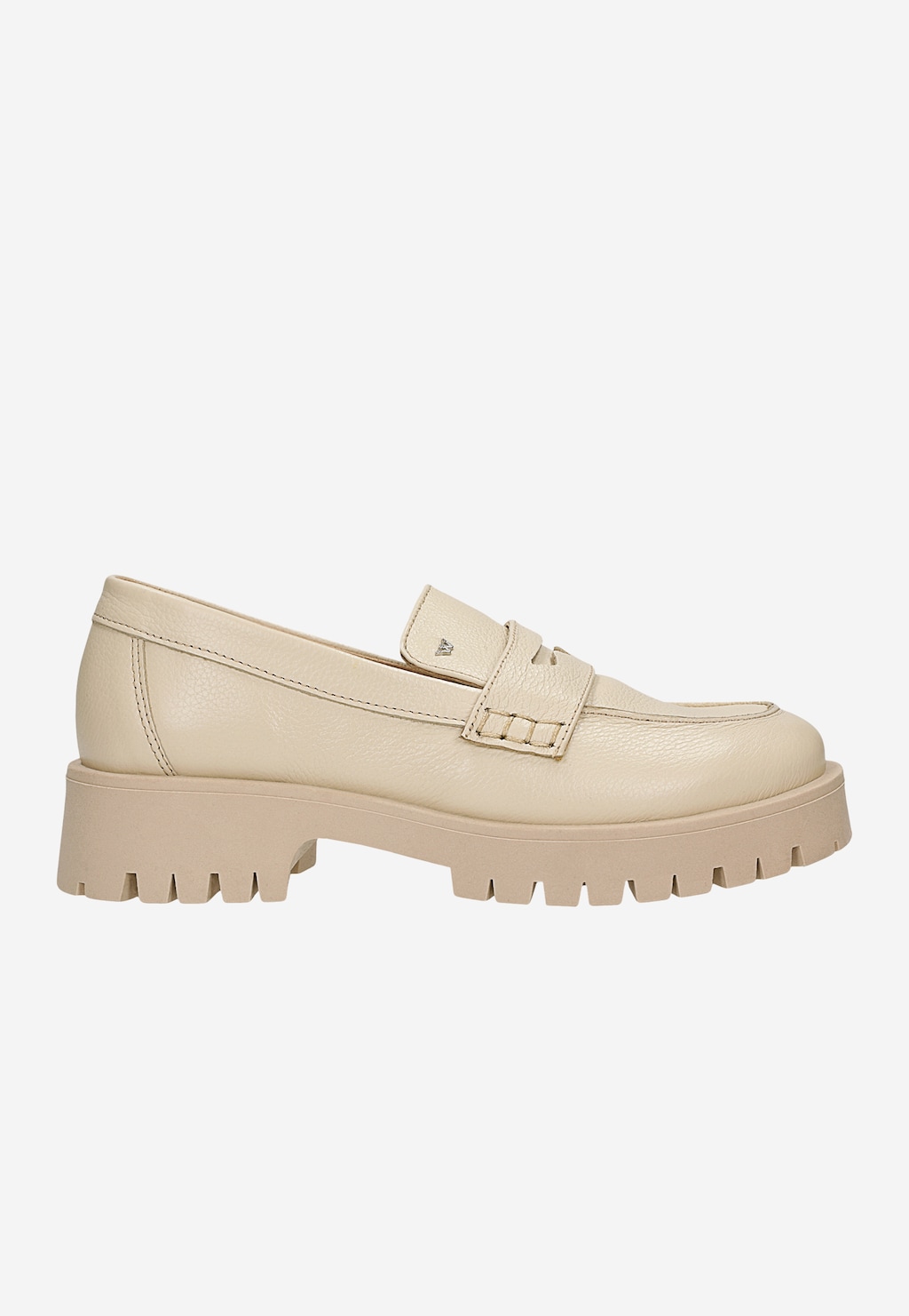 Beżowe mokasyny damskie ze skóry 46124-04 Widok 1