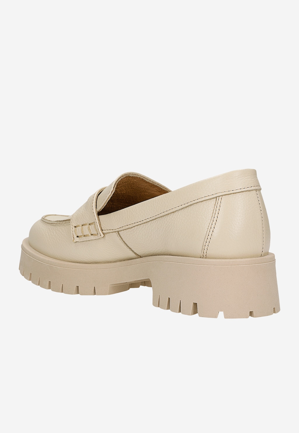 Beżowe mokasyny damskie ze skóry 46124-04 Widok 3