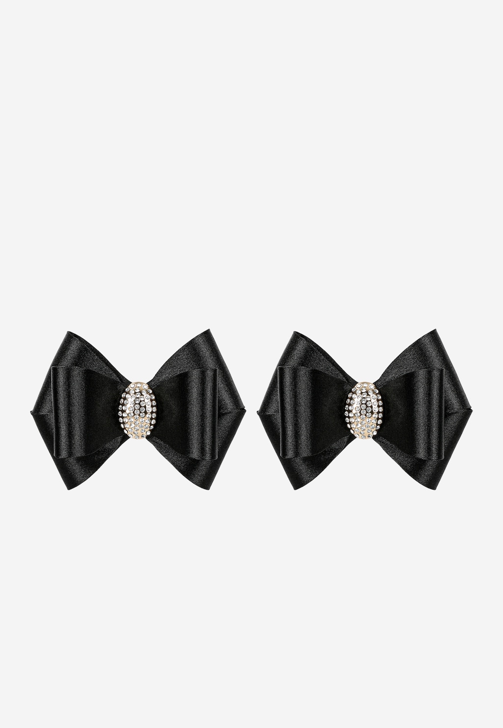 Eleganckie klipsy do obuwia z czarną kokardą 98540-11 Widok 2