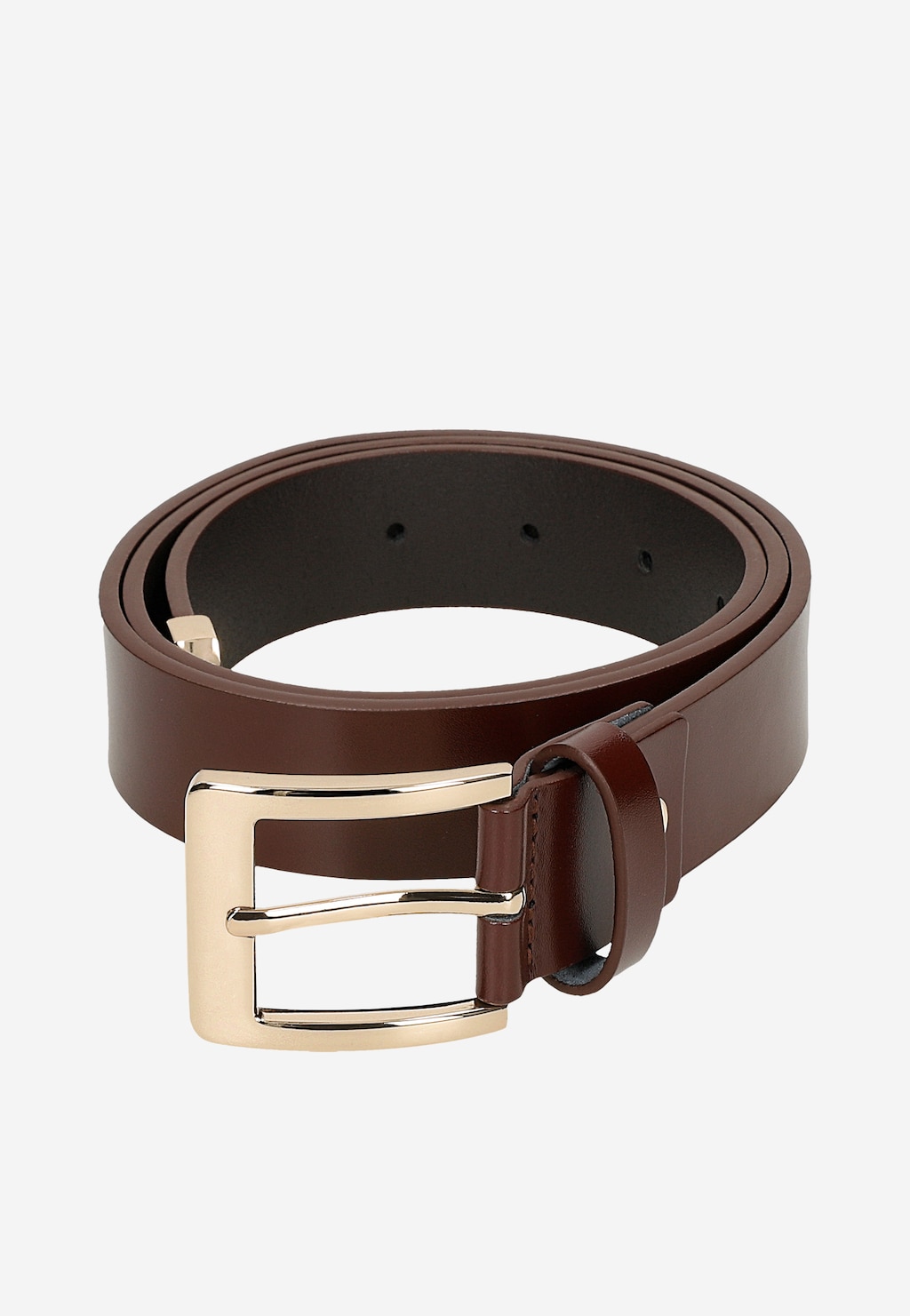 Bordový kožený dámsky opasok so zlatou prackou 93136-55 Widok 6