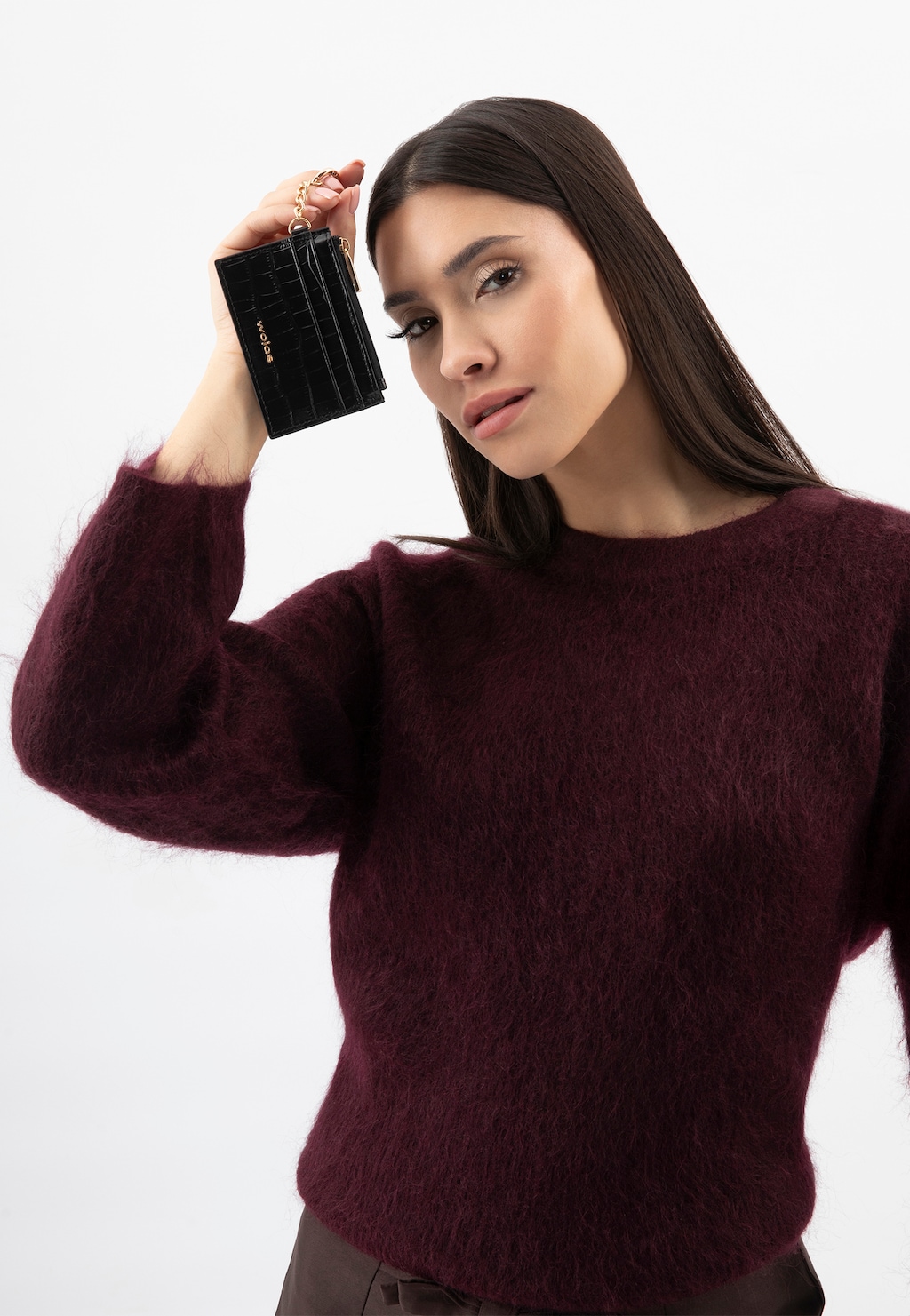 Czarne lakierowane etui na karty i dokumenty 91123-51 Widok 8