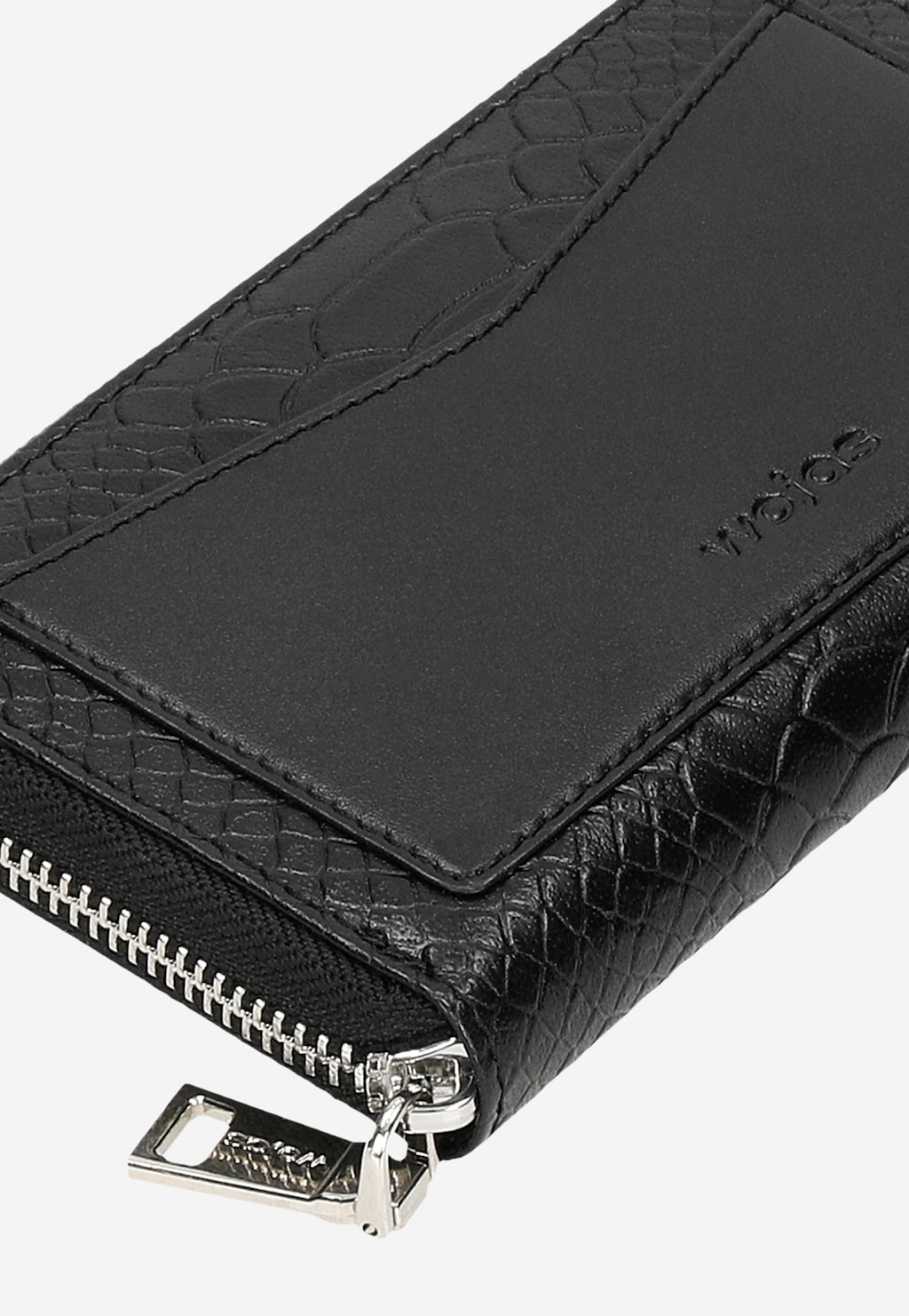 Černá dámská peněženka z tlačené lícové kůže 91065-51 Widok 6