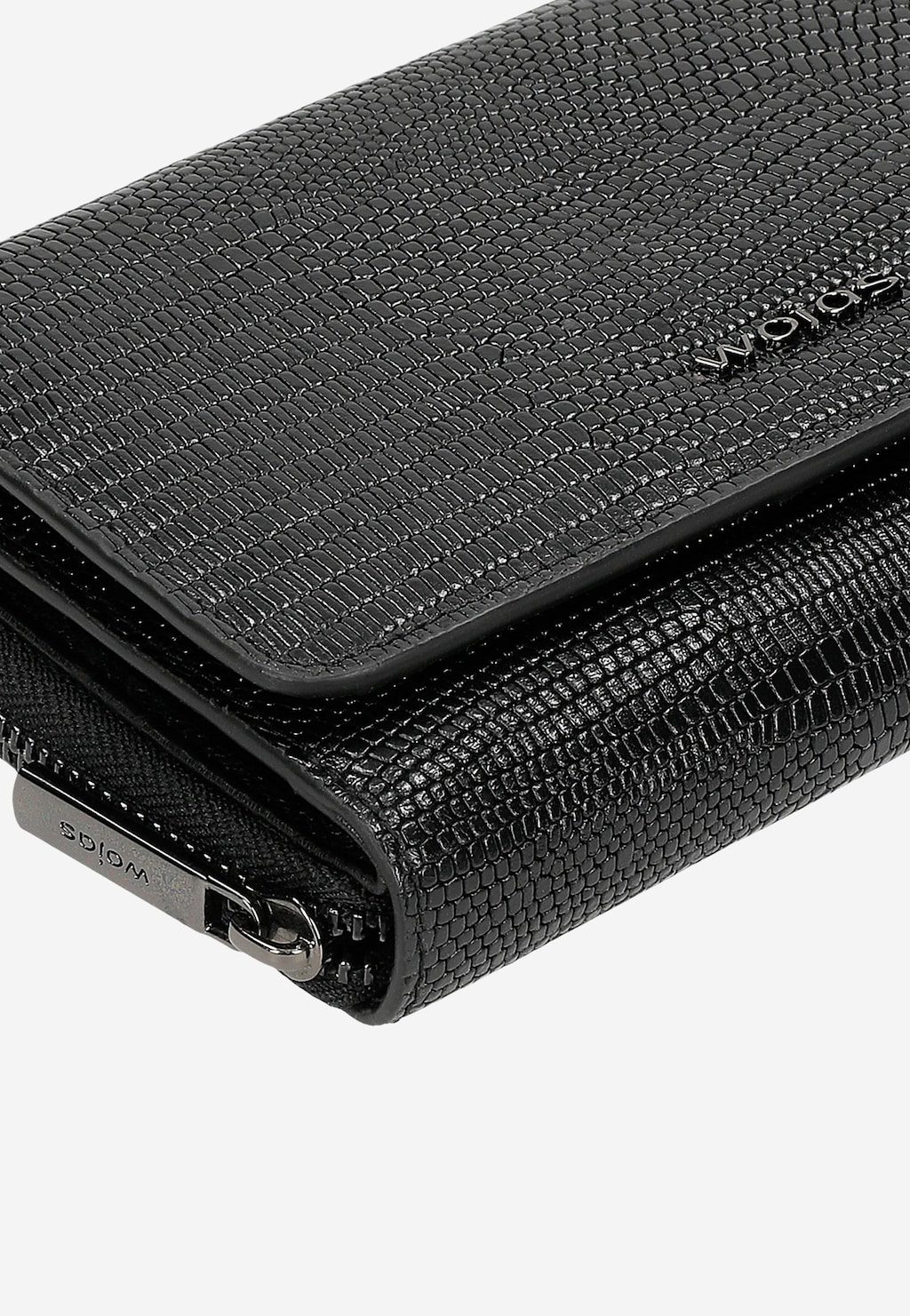 Velká černá dámská peněženka s efektem hadí kůže 91036-51 Widok 7