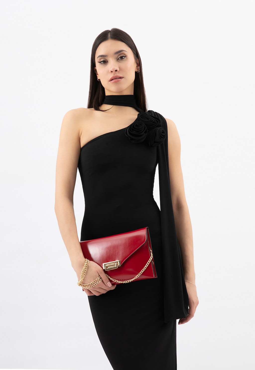 Červená kožená dámská kabelka 80465-55 Widok 1