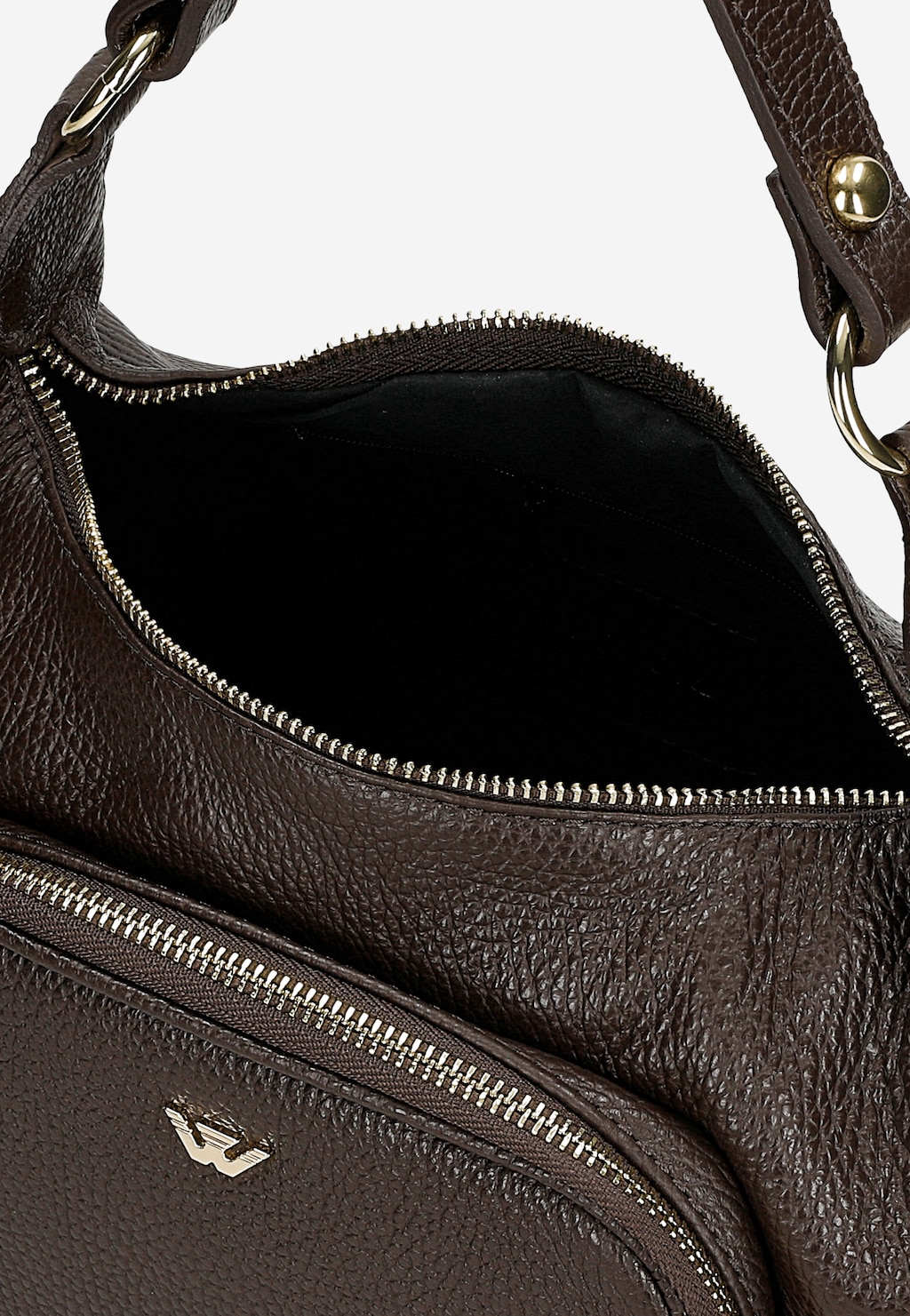 Tmavohnedá kožená dámska kabelka 80458-52 Widok 6